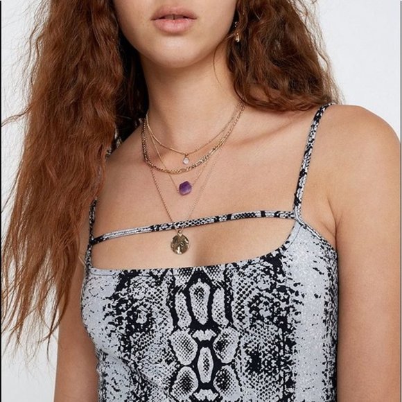 Motel Selest Snake Print Mini Dress Size L NWT - Picture 4 of 8